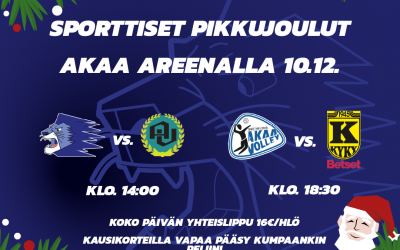 Lauantaina Akaa Areenalla tuplapelipäivä