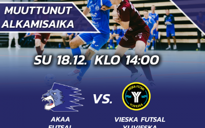 18.12. Vieska-ottelun uusi alkamisaika on klo 14:00
