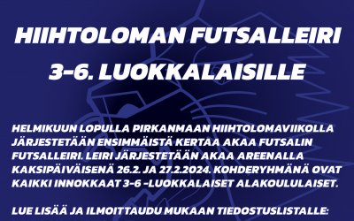 Akaa Futsal järjestää hiihtoloman futsalleirin